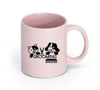 DEBINGY ceramica Tazze da tè e caffè Toelettatura per cani e gatti, salone di toelettatura per animali, estetista （11oz/320ml） Bar o regalo Rosa
