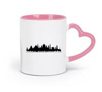 DEBINGY ceramica Tazze e tazzine alla moda silhouette dello skyline della città di agra india con edifici （11oz/320ml） Ottimo regalo per gli innamorati Rosa