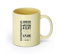 DEBINGY ceramica Tazze grandi da tè, caffè e cioccolata calda Citazioni Imprenditori （11oz/320ml） Ufficio, casa, bar, lavabile in lavastoviglie e adatto al microonde Beige