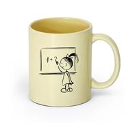 DEBINGY ceramica Tazze grandi da tè, caffè e cioccolata calda Sala giochi di matematica （11oz/320ml） Ufficio, casa, bar, lavabile in lavastoviglie e adatto al microonde Beige