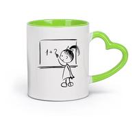 DEBINGY ceramica Tazze grandi da tè, caffè e cioccolata calda Sala giochi di matematica （11oz/320ml） Ufficio, casa, bar, lavabile in lavastoviglie e adatto al microonde Verde