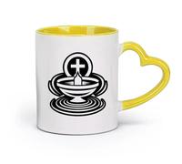 DEBINGY ceramica Tazze grandi da tè, caffè e cioccolata calda simbolo dell'acqua santa （11oz/320ml） Regalo divertente per amanti del caffè, migliori amici, colleghi e amici Giallo