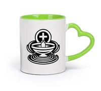 DEBINGY ceramica Tazze grandi da tè, caffè e cioccolata calda simbolo dell'acqua santa （11oz/320ml） Regalo divertente per amanti del caffè, migliori amici, colleghi e amici Verde