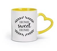 DEBINGY ceramica Tazze grandi per bevande calde Cartello di benvenuto in campagna con parole dolci （11oz/320ml） per tè, caffè, infuso caldo Giallo