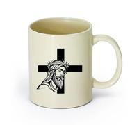 DEBINGY ceramica Tazze grandi per bevande calde gesù cristo salvezza croce （11oz/320ml） matrimoni, compleanni, regali per donne, festa del papà, mamma, ragazze, ragazzi Giallo chiaro