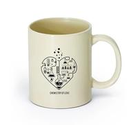 DEBINGY ceramica Tazze grandi per bevande calde Laboratorio di chimica, scienza e cuore dell'amore （11oz/320ml） Porcellana fine (ceramica) Giallo chiaro