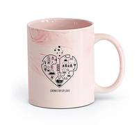DEBINGY ceramica Tazze grandi per bevande calde Laboratorio di chimica, scienza e cuore dell'amore （11oz/320ml） Porcellana fine (ceramica) Rosa marmo