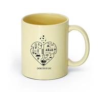 DEBINGY ceramica Tazze grandi per bevande calde Laboratorio di chimica, scienza e cuore dell'amore （11oz/320ml） Porcellana fine (ceramica) Beige