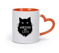 DEBINGY ceramica Tazze grandi per bevande calde Tatuaggio della mamma gatta （11oz/320ml） la colazione, matrimoni, compleanni, regali per donne, festa del papà, mamma, ragazze, ragazzi Arancione