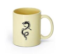 DEBINGY ceramica Tazze grandi per bevande calde un drago contorto con sbuffi di fuoco dalla bocca （11oz/320ml） per tè, cioccolata calda Beige