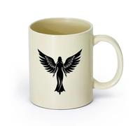 DEBINGY ceramica Tazze grandi per bevande calde una sagoma di un angelo con le ali （11oz/320ml） per caffè, zuppa, tè, latte, latte macchiato, cioccolata calda, donna, uomo Giallo chiaro