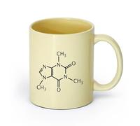 DEBINGY ceramica Tazze in ceramica con manici Laboratorio di struttura chimica della molecola di caffeina Cucina （11oz/320ml） Bar o regalo Beige