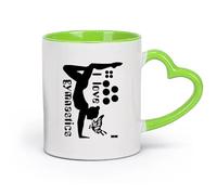 DEBINGY ceramica Tazze in ceramica per caffè, latte e tè Amo la ginnastica, la danza della farfalla （11oz/320ml） e bevande calde, espresso Verde