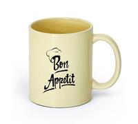 DEBINGY ceramica Tazze in ceramica per caffè, latte e tè Cappello da Chef Bon Appetit Kitchen House Francia （11oz/320ml） per tè, caffè, latte, cappuccino Beige