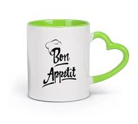 DEBINGY ceramica Tazze in ceramica per caffè, latte e tè Cappello da Chef Bon Appetit Kitchen House Francia （11oz/320ml） per tè, caffè, latte, cappuccino Verde