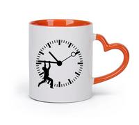 DEBINGY ceramica Tazze in ceramica per caffè, latte e tè Fermare l'attività del cronometro （11oz/320ml） per caffè, zuppa, tè, latte, latte macchiato, cioccolata calda, donna, uomo Arancione