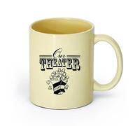 DEBINGY ceramica Tazze in ceramica per caffè, latte e tè Il nostro marchio di teatro e cinema （11oz/320ml） Cappuccino, latte macchiato, tè, espresso Beige