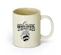 DEBINGY ceramica Tazze in ceramica per caffè, latte e tè Il nostro marchio di teatro e cinema （11oz/320ml） Cappuccino, latte macchiato, tè, espresso Giallo chiaro