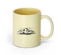 DEBINGY ceramica Tazze in ceramica per caffè, latte e tè Paesaggio di foresta e montagna e （11oz/320ml） per caffè, zuppa, tè, latte, latte macchiato, cioccolata calda, donna, uomo Beige