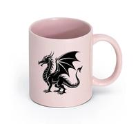 DEBINGY ceramica Tazze in ceramica per caffè, latte e tè una sagoma di un drago con le ali （11oz/320ml） Cappuccino, latte macchiato, tè, espresso Rosa