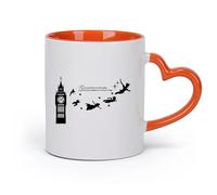 DEBINGY ceramica Tazze in gres per caffè, tè, Cartone animato da sogno del fattorino di Pietro il Grande （11oz/320ml） e bevande calde, espresso Arancione