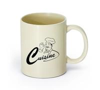 DEBINGY ceramica Tazze in gres per caffè, tè, Chef francese, cuoco, cucina gourmet, ristorante, cucina, chef, pentole （11oz/320ml） per ufficio, casa Giallo chiaro