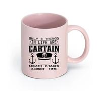 DEBINGY ceramica Tazze in gres per caffè, tè, con una citazione dal film Captain e le parole la vita è certa （11oz/320ml） per casa e ufficio Rosa