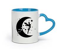 DEBINGY ceramica Tazze in gres per caffè, tè, Fata Ragazza Fata Con Luna E Stelle Bambini Dolci Sogni （11oz/320ml） per latte, tè, cola, acqua Blu