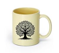 DEBINGY ceramica Tazze in gres per caffè, tè, sagoma astratta dell'albero della vita con rami espansivi （11oz/320ml） e bevande calde, espresso Beige