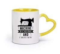 DEBINGY ceramica Tazze in porcellana Macchina da cucire Cucito Devo cucire per te Ragazza da cucire Stanza da cucito （11oz/320ml） Ristorante, ufficio Giallo