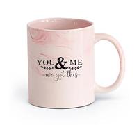 DEBINGY ceramica Tazze per casa e ufficio Citazioni di coppia Tu ed io Abbiamo questo ospite Mr. And Mrs. （11oz/320ml） e adatte al microonde Rosa marmo