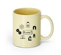 DEBINGY ceramica Tazze per casa e ufficio Citazioni scientifiche Scuola Apprendimento Laboratorio di chimica （11oz/320ml） per espresso Beige