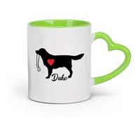 DEBINGY ceramica Tazze per casa e ufficio Labrador Retriever con il cane domestico del tuo cane con cuore rosso （11oz/320ml） per espresso Verde