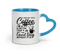 DEBINGY ceramica Tazze per casa e ufficio una brutta giornata con il caffè è meglio di una bella giornata senza （11oz/320ml） per casa o lavoro Blu