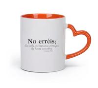 DEBINGY ceramica Tazze per cioccolata calda 1 Corinzi 15:33 Versetto biblico spagnolo Cristianesimo （11oz/320ml） Ottimo regalo per gli innamorati Arancione