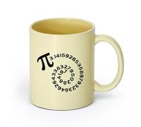 DEBINGY ceramica Tazze resistenti 3.1415 pi greco spirale numero irrazionale matematica banner matematica in difficoltà （11oz/320ml） per casa o lavoro Beige
