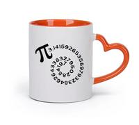 DEBINGY ceramica Tazze resistenti 3.1415 pi greco spirale numero irrazionale matematica banner matematica in difficoltà （11oz/320ml） per casa o lavoro Arancione