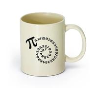 DEBINGY ceramica Tazze resistenti 3.1415 pi greco spirale numero irrazionale matematica banner matematica in difficoltà （11oz/320ml） per casa o lavoro Giallo chiaro