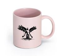 DEBINGY ceramica Tazze resistenti Angelo con le ali, nato uomo, grandi ali, angelo dio, uccello custode, dormitorio per bambini （11oz/320ml） per ufficio, casa Rosa