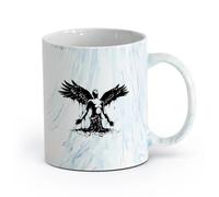 DEBINGY ceramica Tazze resistenti Angelo con le ali, nato uomo, grandi ali, angelo dio, uccello custode, dormitorio per bambini （11oz/320ml） per ufficio, casa Blu marmo