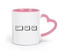 DEBINGY ceramica Tazze resistenti Ctrl Alt Canc Computer Geek Scienza Scuola Geek Laptop Scienza Citazioni Ispiratrici （11oz/320ml） per uomo e donna Rosa