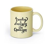 DEBINGY ceramica Tazze resistenti Sala di lettura Biblioteca Citazione La leadership è sognare ad occhi aperti Libreria （11oz/320ml） per casa e ufficio Beige