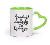 DEBINGY ceramica Tazze resistenti Sala di lettura Biblioteca Citazione La leadership è sognare ad occhi aperti Libreria （11oz/320ml） per casa e ufficio Verde