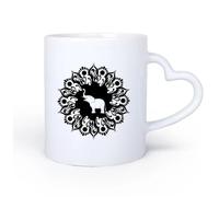 DEBINGY Manico in ceramica a forma di cuore Bicchieri in ceramica per la casa Mandala Religione Elefante Indù Meditazione 11oz/320ml Tazza da caffè in ceramica per cappuccino, tè, latte,