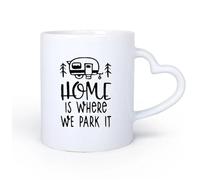 DEBINGY Manico in ceramica a forma di cuore Caffè e bevande calde Casa è dove parcheggiamo la nostra auto Preventivo Tour Bus Style 11oz/320ml Porcellana fine ceramica