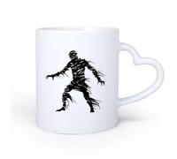 DEBINGY Manico in ceramica a forma di cuore Caffè e bevande calde silhouette mummia attacca l'egitto creatura mitica solo 11oz/320ml Lavabile in lavastoviglie e adatto al microonde