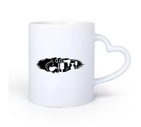 DEBINGY Manico in ceramica a forma di cuore Personalizzata Tazze Salone di bellezza, stilista, parrucchiere, strumenti per capelli 11oz/320ml per latte, tè, cola, acqua