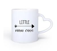 DEBINGY Manico in ceramica a forma di cuore Tazza - Ceramica Citazione di Bambino della caverna del piccolo uomo del bosco con corna di cervo per bambini 11oz/320ml Ristorante, ufficio