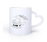 DEBINGY Manico in ceramica a forma di cuore Tazza - Ceramica Elefante volante lava via i tuoi problemi Bagno WC Elefante Lavarsi Bolle Citazioni ispiratrici Bagno 11oz/320ml per ufficio, casa