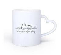 DEBINGY Manico in ceramica a forma di cuore Tazza - Ceramica Il sogno di una ragazza è il desiderio che esprimi nel tuo cuore mentre dormi. 11oz/320ml per casa o lavoro